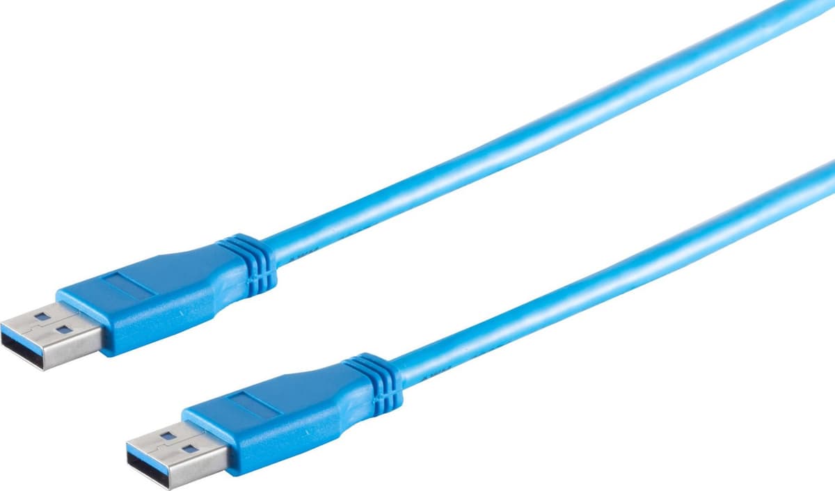 3x USB-A aansluitkabels, 3.0, blauw, 5m – Met deze standaard USB-kabel kunt u bijvoorbeeld een externe harde schijf op uw pc aansluiten. — afbeelding 1