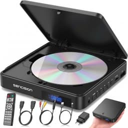 Sencision Mini DVD Speler met HDMI - Regiovrij - Full HD 1080P - CD en DVD Speler voor TV - USB & MicroSD - Incl. Afstandsbediening & Kabels - Zwart — thumbnail 1
