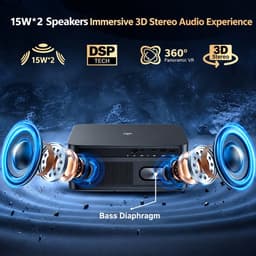 Atlasyx beamer - Beamer 4k - Smart projector - 4k projector - Film projector - Draagbare projector - Full HD 1080P - 31,5x23x12 cm — thumbnail 5
