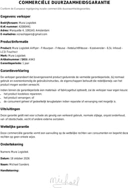 Mura Airfryer - Frituurpan - Friteuse - Heteluchtfriteuse - Kookvenster - 6,5L Inhoud - LCD-Touchscreen - 10 Programma's - Beige — thumbnail 4