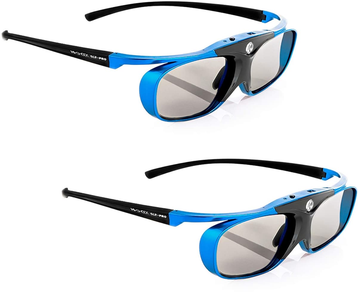2 x DLP Pro, DLP Link 3D-bril voor 3D-DLP-beamer van,,,,, [shutterbril, 96-144 Hz, oplaadbaar, 32 g, DLP Link, blauw] — afbeelding 1