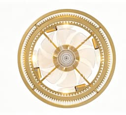 STILVORA Plafondventilator Met Verlichting – Kristaldesign En Dubbele Bediening – 50 Cm – ABS – Goud – Stil, Timer En Omkeerfunctie — thumbnail 5