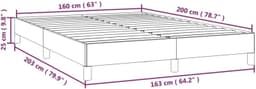 Bedframe, donkergrijs, 160 x 200 cm, stoffen bedframe voor slaapkamer, familiebed, hotel, logeerkamer — thumbnail 4