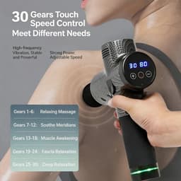 Marqs Massage gun - Massage pistool - Massage-gun - 30 Snelheidsniveaus - 6 Massagekoppen - Zwart - Ingebouwde 12V batterij — thumbnail 4