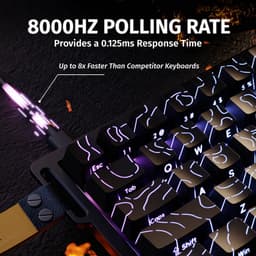 Attack Shark X68 HE Gaming Toetsenbord, Hall Effect, Compact 66 Toetsen - Wit — thumbnail 3