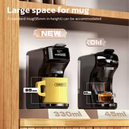 HiBREW H1B koffiezetapparaat met 6 in 1 pads, watertank van 600 ml, drukextractie van 19 bar, koud/warm-modus, LED-indicator, voor Kcup*/Nes*/DG*/espressopoeder — thumbnail 3