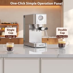Espressomachine Automatisch 20 Bar - Met Bonenmolen - Melkopschuimer - 1,4 L Reservoir - Snelle Verwarming - RVS - Zilver — thumbnail 4
