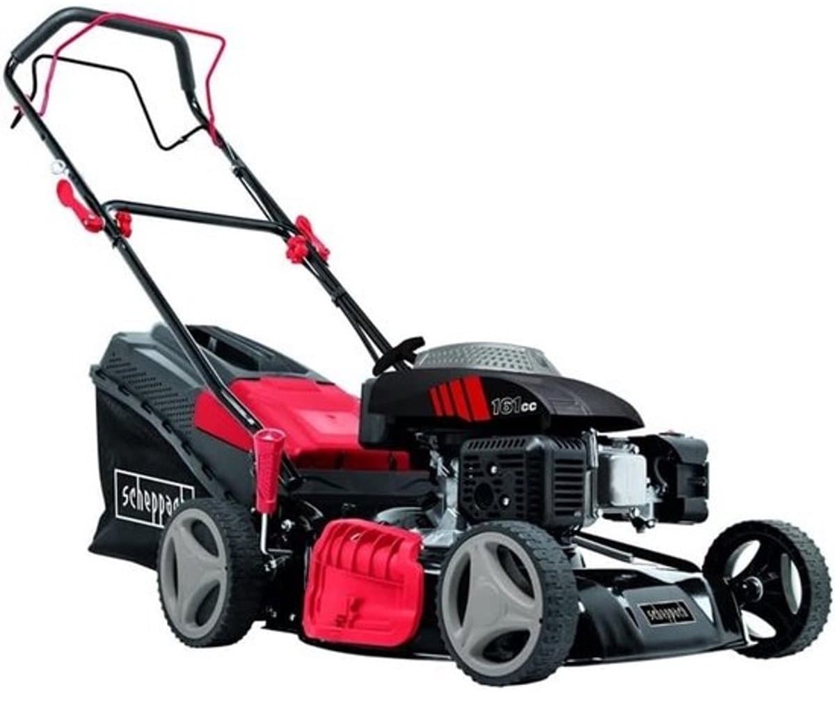 Benzinegrasmaaier - Krachtige motor - Voor gazononderhoud - Zij-uitworp en mulchfunctie - 46 cm maaibreedte - Zwart — afbeelding 1
