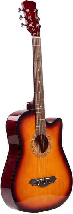 Akoestische gitaar 38 inch complete set hoes stemapparaat capodastre hardhout beginner — thumbnail 2