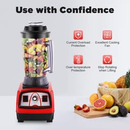 Krachtige Blender - Keukenmachine Smoothies - Gezonde Maaltijden Maken - 2200 Watt Motor - 4 Liter Inhoud - Rood — thumbnail 4