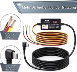 Dashcam Hardwire Kit - USB-C - 24-uurs Parkeermodus - Laagspanningsbeveiliging - Voor Alle Voertuigen — thumbnail 3