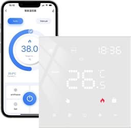 Slimme Thermostaat - Verwarming Regelaar - Energie Besparen - App en Spraakbesturing - 3A - Wit — thumbnail 1