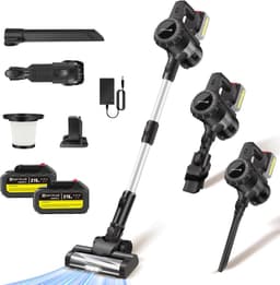 6-in-1 Draadloze Stofzuiger, 180W Staafstofzuigers en Elektrische Bezems, Oplaadbare Batterij van 3000 mAh, Handstofzuiger Voor Dierenharen/Tapijten/Vloeren — thumbnail 1