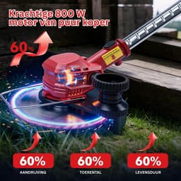 CRLYN® Grasmaaier Elektrisch - Grastrimmers met Accu - Rood — thumbnail 3