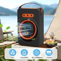 mini Aircooler 4-in-1 Draagbaar – Luchtkoeler, Ventilator, Luchtbevochtiger & Luchtreiniger – 1800 mAh – 5 Snelheden – 160 ml Watertank – USB – Met Timer — thumbnail 2