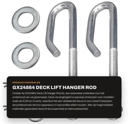 Deck Lift Hanger Rod kit - Vervangt onderdeelnummers GX24864/GX21718 - Compatibel met E-serie en D-serie - Hoge kwaliteit - Voor diverse modellen - Inclusief bevestigingsmaterialen - Hefframe — thumbnail 1