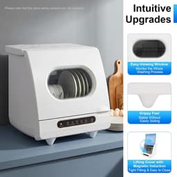 Compacte Vaatwasser - Mini Vaatwasser - Snel Servies Wassen - 5 Liter Watertank - 45 x 45 x 43 cm — thumbnail 5