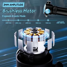 Elektrisch Massagepistool - Spierstimulator Percussie - Spierherstel Bevorderen - 5 Snelheden 3 Koppen - 0.68 kg - Zwart — thumbnail 2