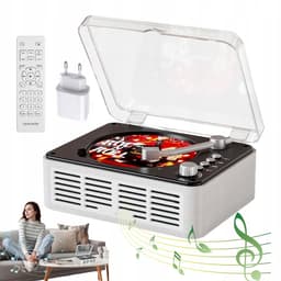Desktop CD Speler - Multifunctioneel CD Speler - Retro Bluetooth Luidspreker - FM Radio - Ondersteunt MP3/WMA-formaten - Bluetooth 2-way - Dubbele Stereoluidsprekers - 20x15x7 cm - Voor Thuis en Kantoor — thumbnail 1