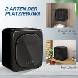 HOMCOM Wasdroger Roestvrij staal, ABS 48L x 40B x 56H cm Zwart — thumbnail 3