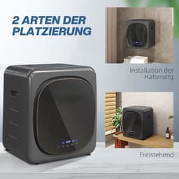 HOMCOM Wasdroger Roestvrij staal, ABS 48L x 40B x 56H cm Grijs — thumbnail 4