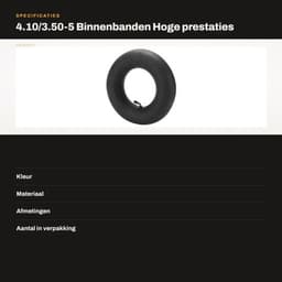 Binnenband 4.10/3.50-5 - Hoge prestaties - Veilig rijden - Binnenband voor trolleys - Binnenband voor grasmaaiers - Duurzaam materiaal - Buitenband — thumbnail 4