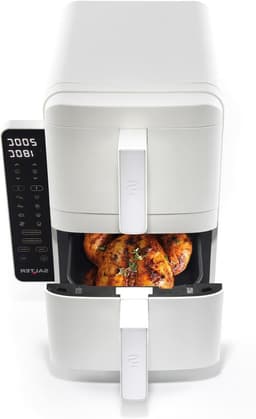Verticale Airfryer - Heteluchtfriteuse - Gezond Frituren - Ruimtebesparend Stapelbaar - 9 Liter - Wit — thumbnail 1