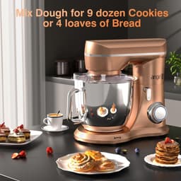 Staande Mixer - Keukenmixer Roerder - Bakken Ingrediënten - Kantelbare Kop - 5 Kwarts - Zilver — thumbnail 4