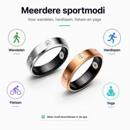 DrPhone RingSense Elegance Slimme Ring - Smart Ring - IP68 - Stappenteller - Zilver - EU Maat 55 — thumbnail 3