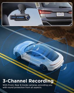Dashcam Auto 4K - Autocamera Rijrecorder - Veilig Rijden - 3 Kanaals Opname - 3.16 Inch IPS Scherm - Zwart — thumbnail 5