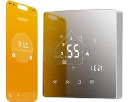 Slimme Thermostaat - Verwarming Regelaar - Energie Besparen - App & Spraakbesturing - 16A - Zwart