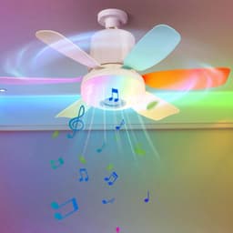 Plafondventilator met Licht - Ventilatorlamp - Ruimte Verkoelen - Geïntegreerde Muziekspeler - 47 cm - Kleurrijk — thumbnail 3