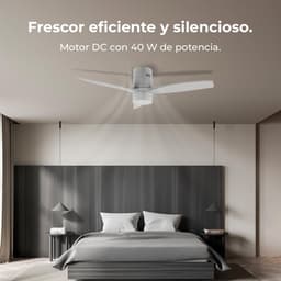 Plafondventilator met LED - stille DC motor - afstandsbediening - zomer-/winterfunctie - Ø132 cm - 40W - 6 snelheden — thumbnail 3