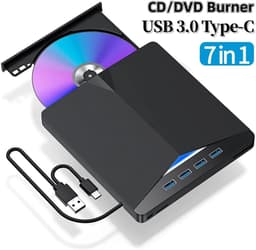 Externe Brander - Lezer Speler - Gegevens Archiveren - Dubbele USB-C - 7-in-1 - Zwart — thumbnail 5