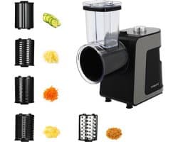 Elektrische Groentesnijder - Keukenmachine Raspen - Snel Groenten Snijden - 1000W Pure Koper Motor - 10 Messen - Zwart