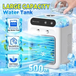 Kraftverdia® Draagbare Aircooler – 2026 Nieuwe Portable Airconditioner Ventilator – Directe Verkoeling Met 2 Snelheden – Ultra Stil Verdampingskoeler – Compacte Mini Airco Voor Zomer — thumbnail 4