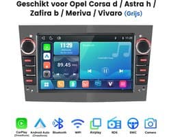 Junsun linux Autoradio Met Bluetooth Geschikt voor Opel Astra H Corsa C/D Vectra C Zafira - Draadloze CarPlay & Andriod Auto - GPS Multimedia - 7 inch Touchscreen - Stuurwielbediening - WiFi - RDS - grijs