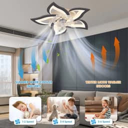 House Of Atelier - Plafondventilator met verlichting - Ventilatorlamp - Afstandbediening - 6 Standen - Dimbaar - 69 cm - Zwart — thumbnail 4