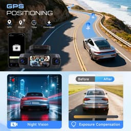 SnelShoppen - 4K Dashcam Auto met Wifi, 4-Kanaals GPS, Nachtzicht, G-sensor, Parkeermodus, Bewegingsdetectie, Achteruitrijhulp + 64G TF-kaart — thumbnail 2