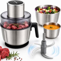 Elektrische Hakmolen 350W – Foodprocessor met 3 RVS Kommen – 2 Snelheden – 2,5L – Voor Vlees & Groenten — thumbnail 1