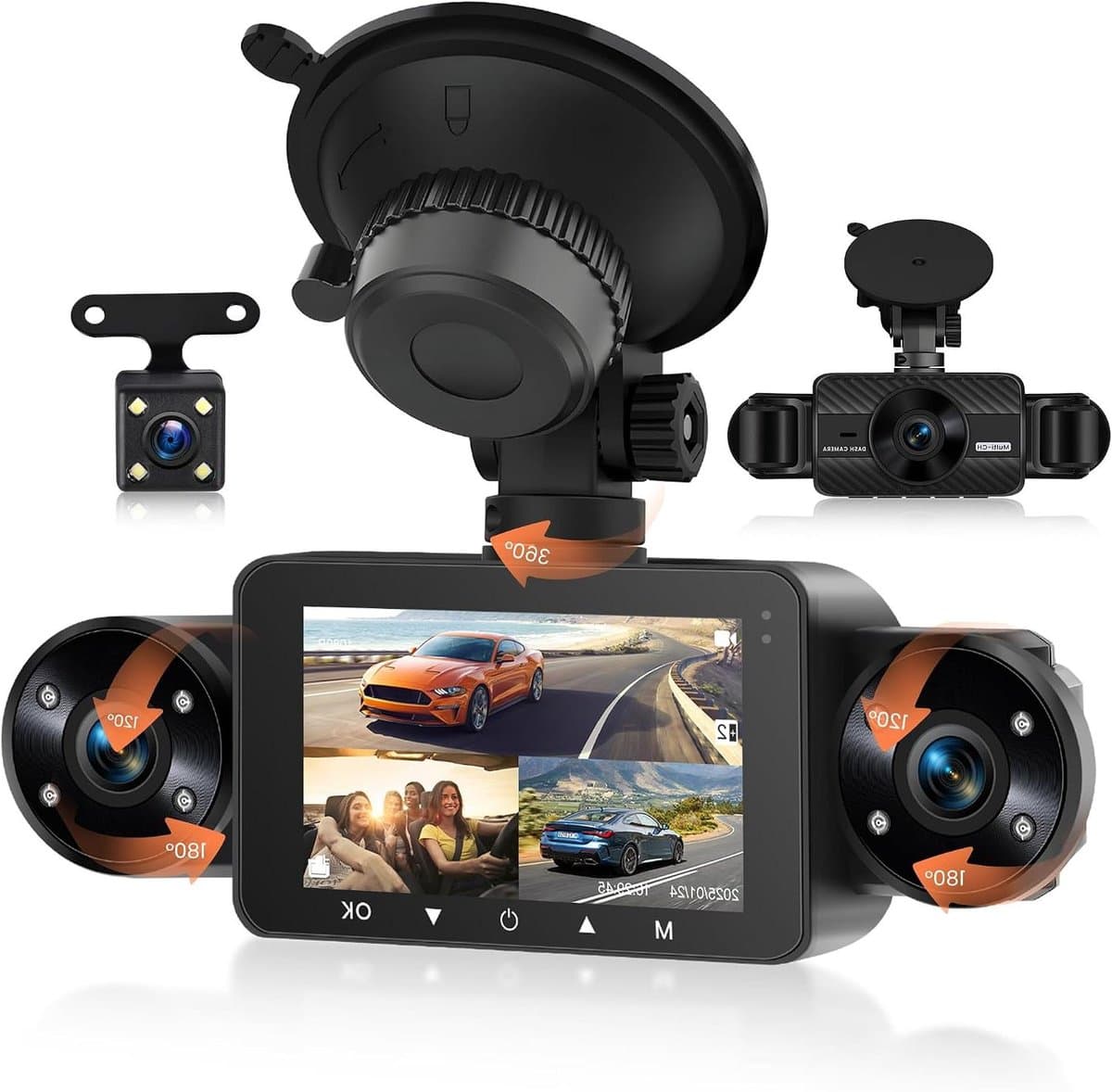 Auto Camera - Rijrecorder - Veilige Rit - 4 Camera's 360 Graden - 3 Inch Scherm - Zwart — afbeelding 1