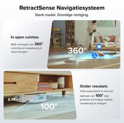 Roborock Qrevo Edge 2 Flow-Robotstofzuiger met dweilfunctie-SpiraFlow Realtime Zelfreinigende Rolmop 2.0-35000Pa-Dual Zero-Tangle-Systeem-AI Obstakelvermijding-Warmtewas dweil-tapijtbescherming — thumbnail 3
