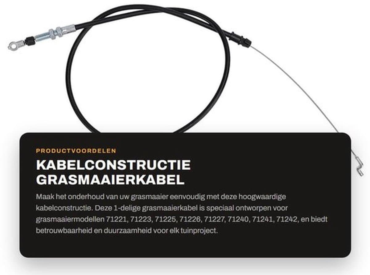 Kabelconstructie 99-6837 - Duurzame Grasmaaierkabel - Geschikt voor Modellen 71221/71223/71225 - Slijtvaste Materialen - Hoge Prestaties - Nauwkeurige Compatibiliteit — afbeelding 1