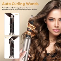 Styler 6-in-1 Air Brush verwarmingsborstel, föhn met diffuser, 6-in-1 blaasborstel, airstyler, haarkruller, stijlborstel, airbrush-set, kapsel, dames, goud — thumbnail 2