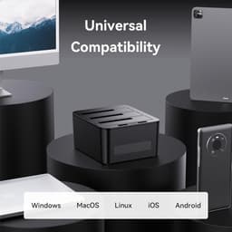 Thijox - 3 Bay Harde Schijf Docking Station voor 3.5 inch SATA HDD/SSD - USB 3.0 - Externe Opslagoplossing - Ideaal voor Back-up en Gegevensoverdracht — thumbnail 4