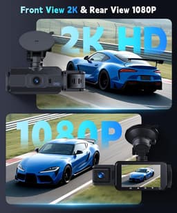 SnelShoppen - VECHTEL 2K WLAN Dashcam Auto met 3 Inch IPS-Display, Nachtzicht, SD 128 GB, G-Sensor, 24 Uur Parkeermodus, Loopopname en Achteruitrijass — thumbnail 2