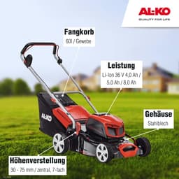Elektrische Grasmaaier - Accu maaier Grasmaaier - Gazon Onderhouden - 42cm Snijbreedte - 60 Liter - Zwart — thumbnail 3