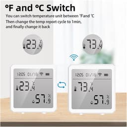 Digitale Thermostaat - Hygrometer Sensor - Klimaat Bewaken - LCD Scherm - 60x65x25mm - Wit — thumbnail 4