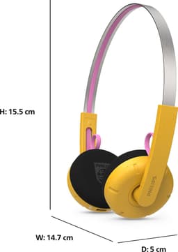 PHILIPS TAMS1YL/00 De Ringo Duo - Draadloze On-Ear Koptelefoon - Bluetooth 6.0 - Tot 26 Uur Batterijduur - USB-C Audio - 40 mm Drivers - Multipoint - Verwisselbare Oorkussens - Geel — thumbnail 2