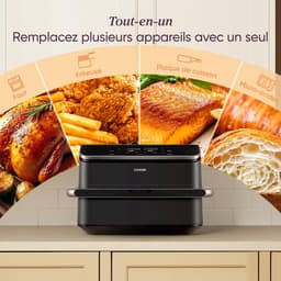 Heteluchtfriteuse Dubbel - Keukenapparaat - Gezonde Maaltijden - Dubbele Kamer Technologie - 10 Liter Capaciteit - Zwart — thumbnail 2